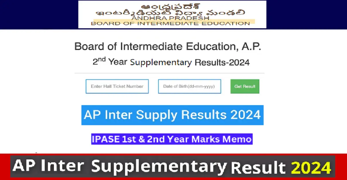 AP Inter Supplementary Result 2024 (Upcoming): Download Manabadi Intermediate 1st Year and 2nd Year Provisional Result at bie.ap.gov.in